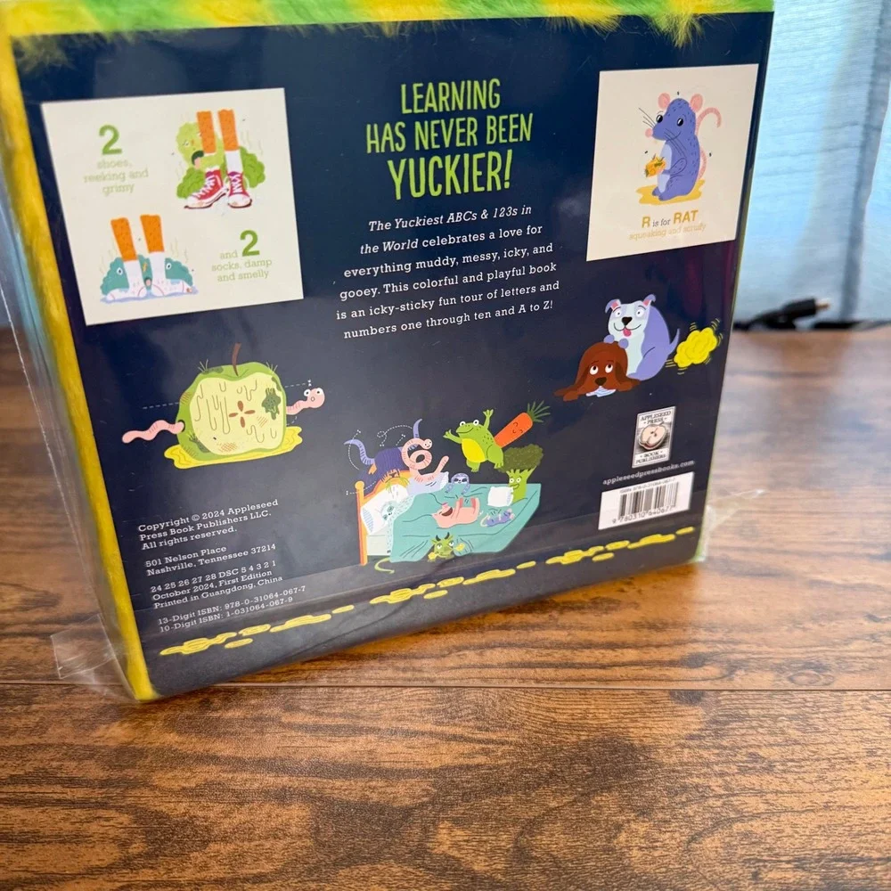 The Yuckiest ABCs & 123s in the World Board Book Fuzzy Cover Margaret Novak NEW